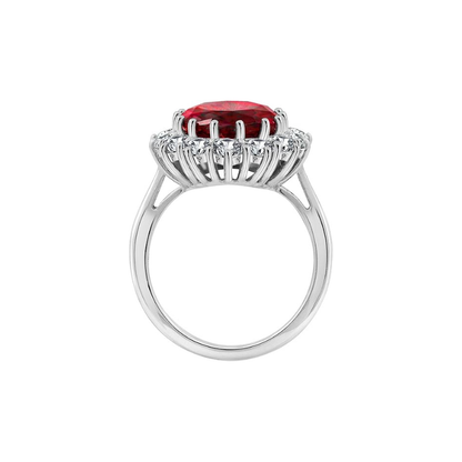 Scarlet Kronen Rubin Ring | Weißgold