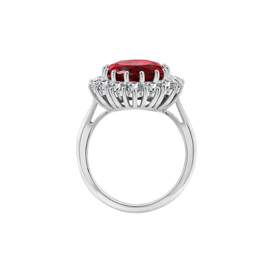 Scarlet Kronen Rubin Ring | Weißgold