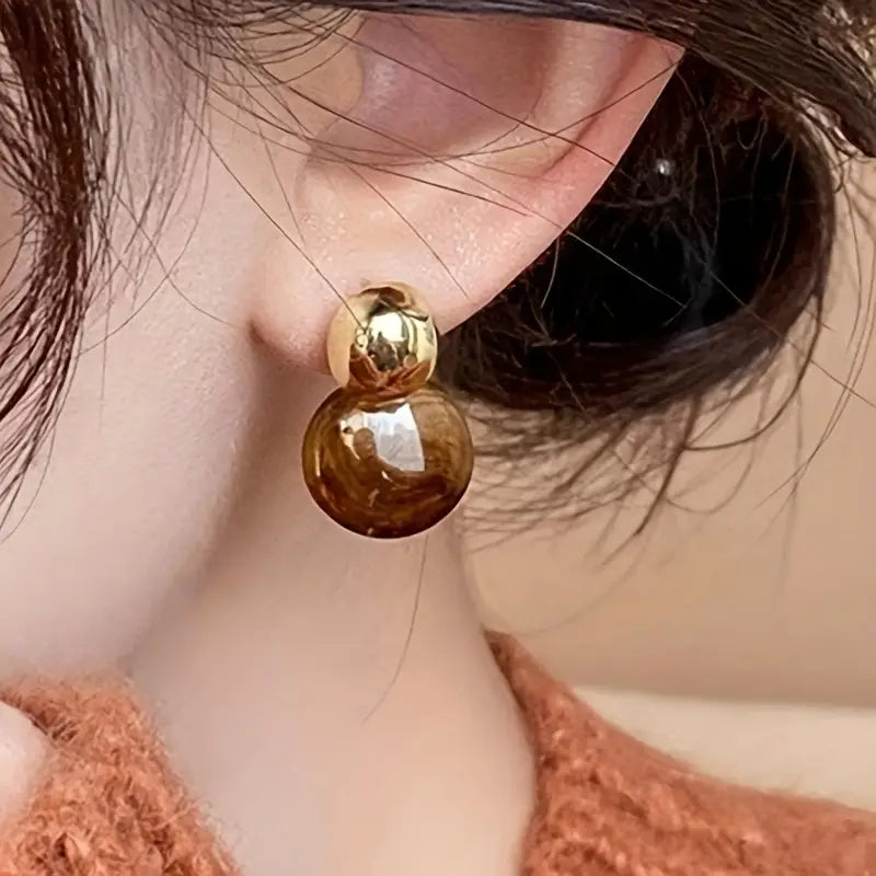 Aurélie Amber Tropfenohrringe | Gold