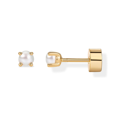Zierlich Perlen Ohrstecker | Gold
