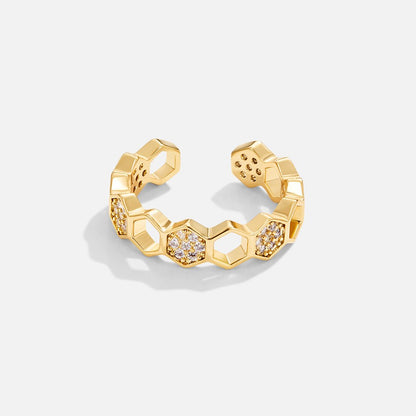 Gold Geometric Offen Ring