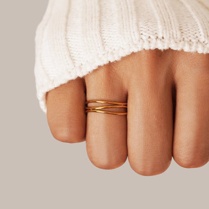 Gold Minimalistisch Wickel Ring