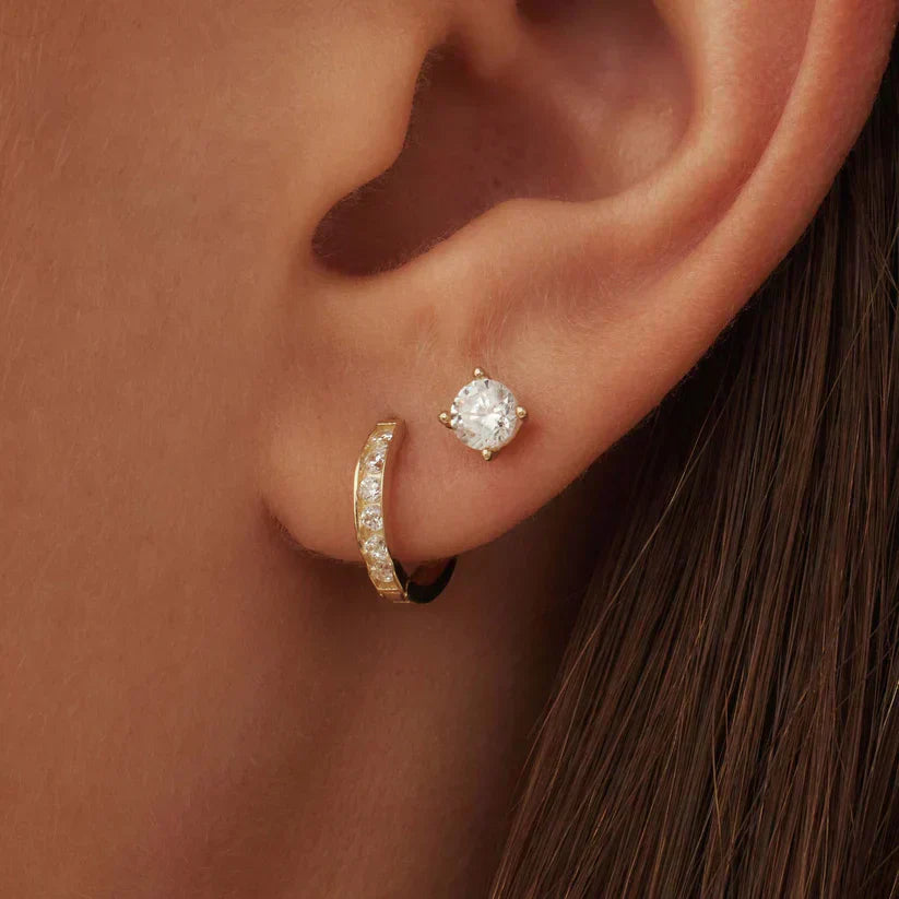 Dara Brillane Stein Ohrring-Set | Gold