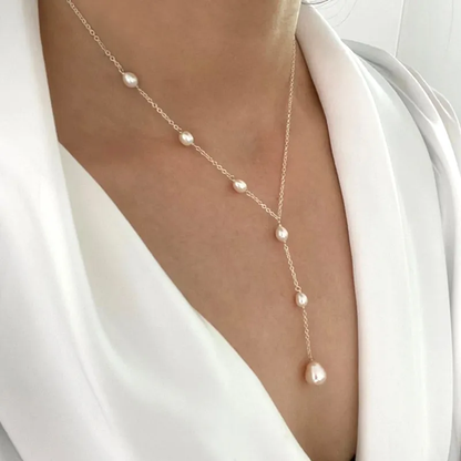 Cascading Perlen Lariat-Halskette