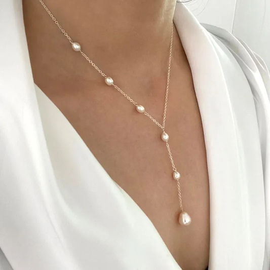 Cascading Perlen Lariat-Halskette