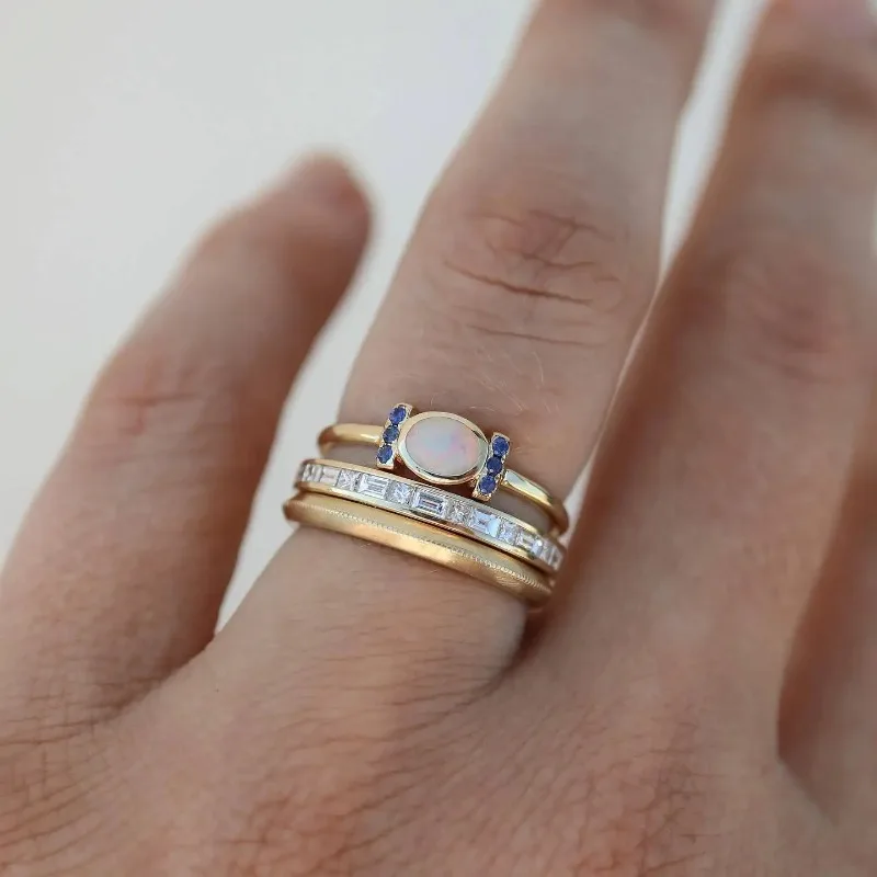 Gold Gestapelt Zargenfassung Ring-Set