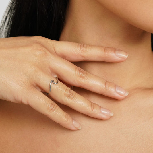 Silber Minimalistisch Offen Ring