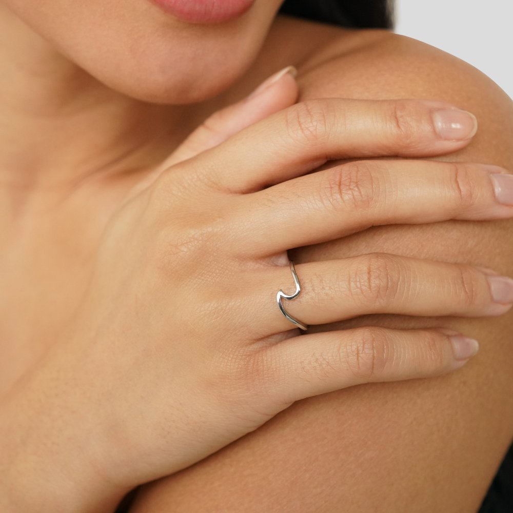 Silber Minimalistisch Offen Ring
