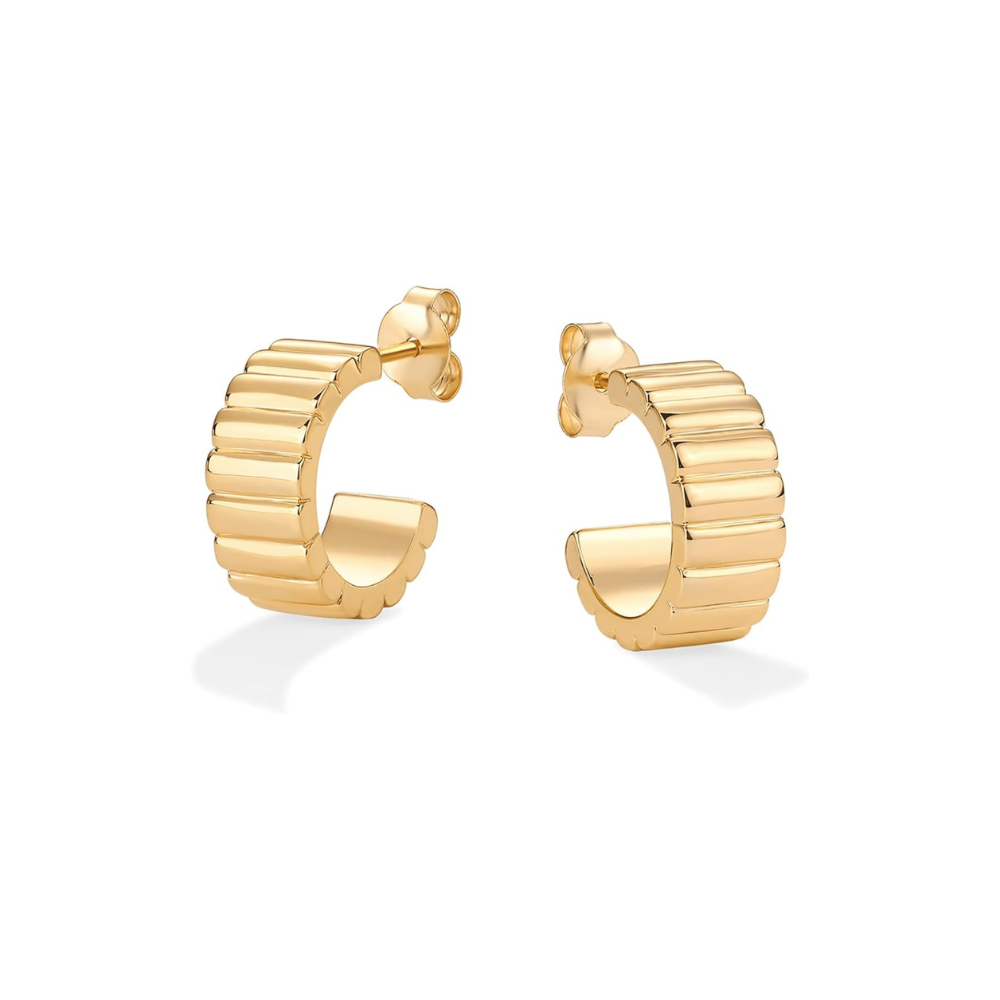 Klassisch Ridge Ohrringe | Gold