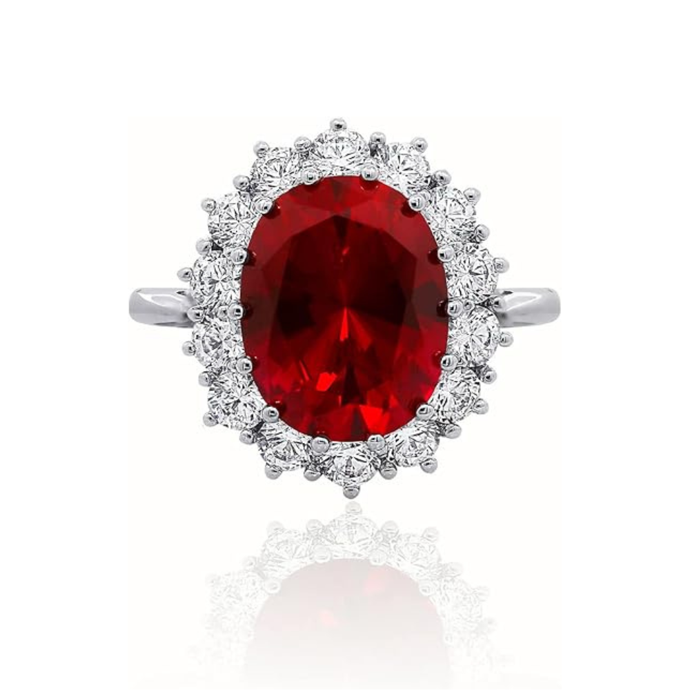 Scarlet Kronen Rubin Ring | Weißgold