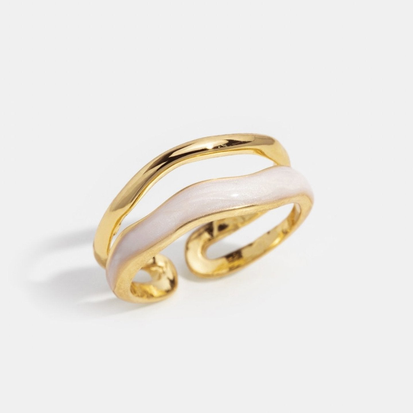 Gold Sculptural Wickel Ring