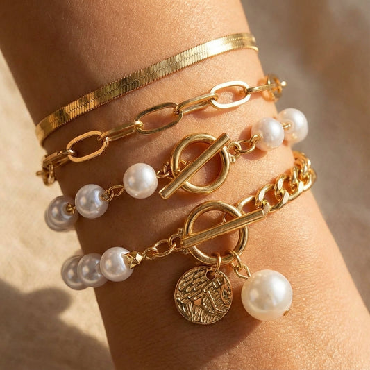 Premium Mehrlagig Perlenarmband-Set