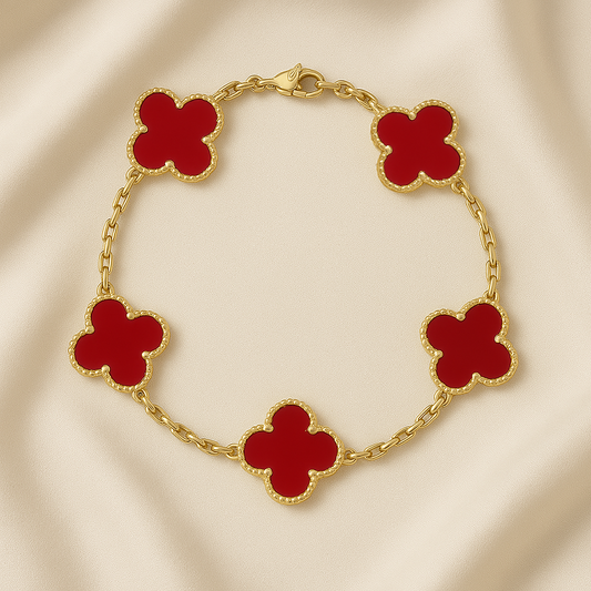 Kleeblatt Armband Rot