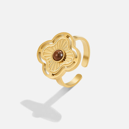 Gold Blüten Offen Ring